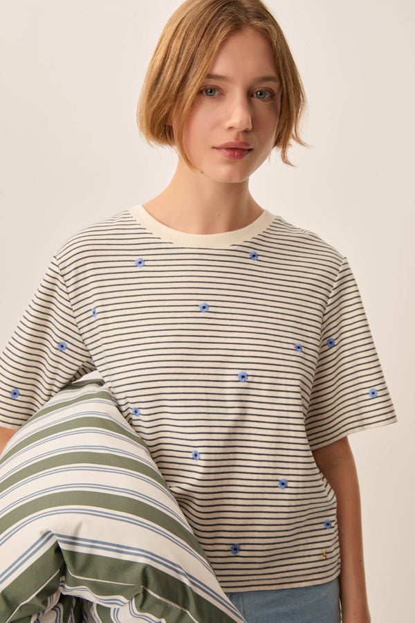 Tee-shirt Josef Marine/Ciel